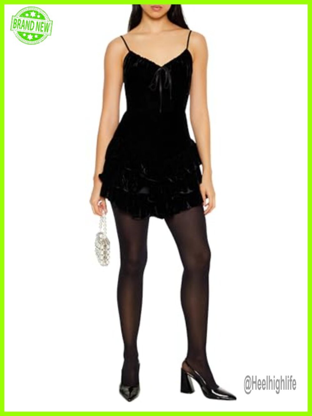 Forever 21 Tiered Velvet Mini Dress Sleeveless V-Neck Fit & Flare